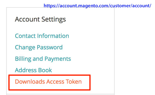 To download Magento Open Source using SSH, you must generate a Downloads Access Token